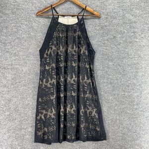 New Persaya Dress Women L Large Black Floral Shift Midi Lined Sleeveless Casual
